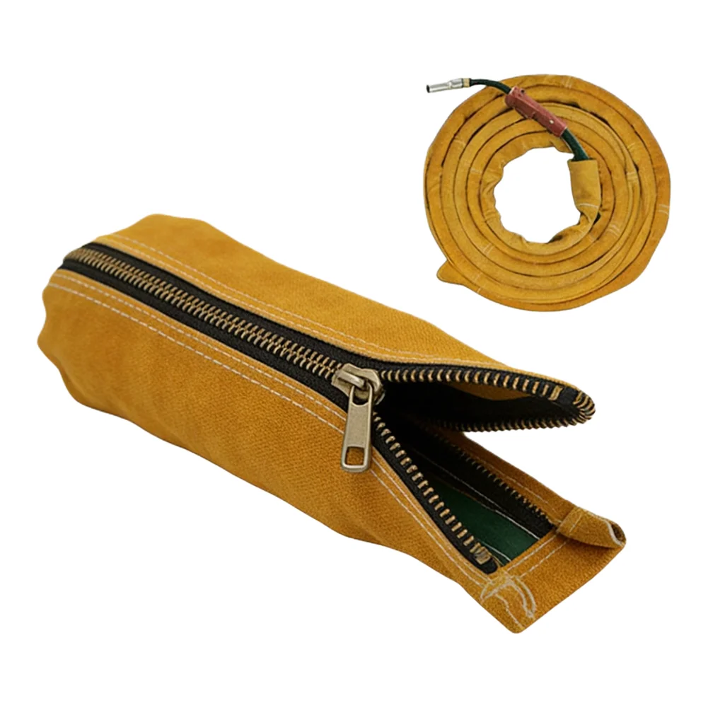 Calfskin Double Layer Welding Torch Hose Cover for TIG MIG Flame Retardant Wear Resistant 11.5ft/25ft 10.5 cm/4 inch