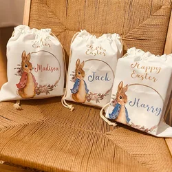 Personalised custom Egg Hunt basket Bunny rabbit baby first 1st Easter Sack decoration children kid boy girl gift treat toy bag