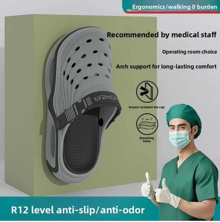 New hole shoes summer EVA comfortable outer wear thick-soled non-slip bag head fishing lightweight men's cool slippers