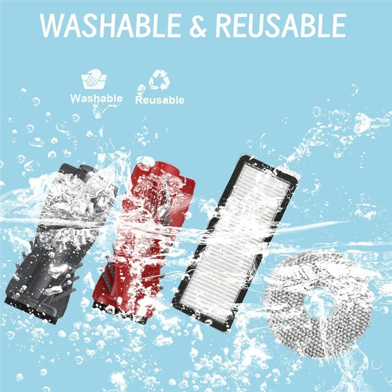 Peças de reposição para robô aspirador de pó roborock qrevo, escova lateral principal, filtros hepa, almofadas de esfregão, sacos de pó