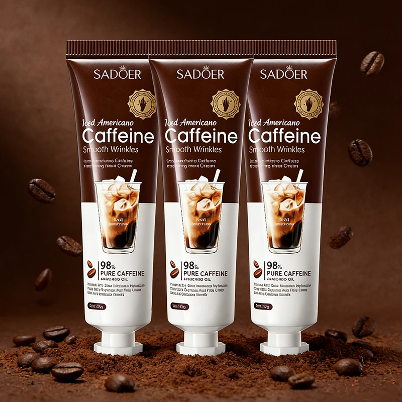 3/5pcs SADOER Caffeine Hand Cream Iced Americano 98% Pure Caffeine Avocado Oil Smooth Wrinkles Long Lasting Moisturizer 30g