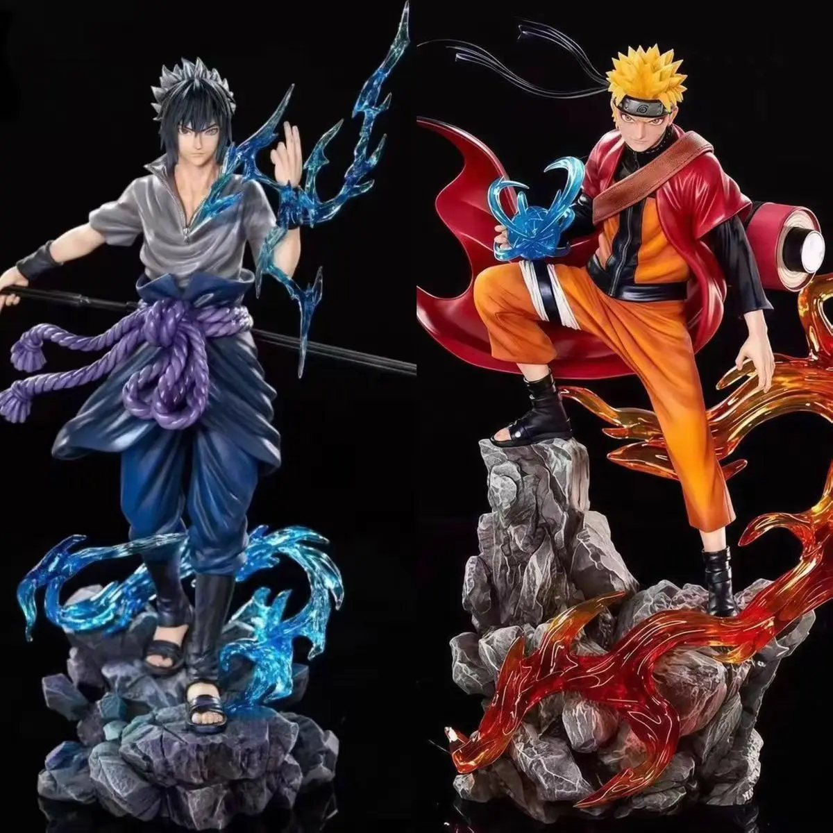 Figura de Anime Naruto, Versión de Alta Gama, Modelo GK, Estatua Decorativa, Regalo con Sasuke y Naruto