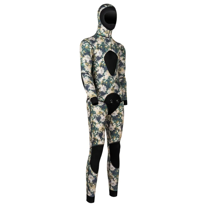 5MM Thick Neoprene 2pcs Wetsuit Jacket + Long Pants Set Adults Full Body Thermal Dive Suit for Spearfishing Swimming Water Sport