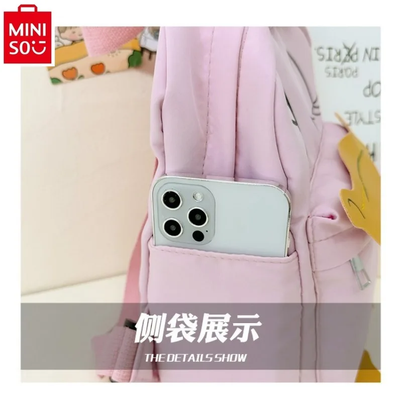 MINISO ransel perjalanan luar ruangan kartun Disney tas penyimpanan kapasitas besar cetak lucu Donal Bebek kualitas tinggi pelajar