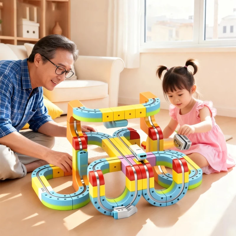 Magical Track Cube Children'S Puzzle High Speed Railway Train Male Female Intelligence Brain Building Blocks Toys Christmas Gift