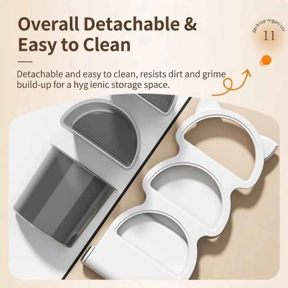 Three Layer Desktop Pen Organizer Large Capacity Detachable Pencil Storage Box Plastic Slant Insert Desk Organizer Holder