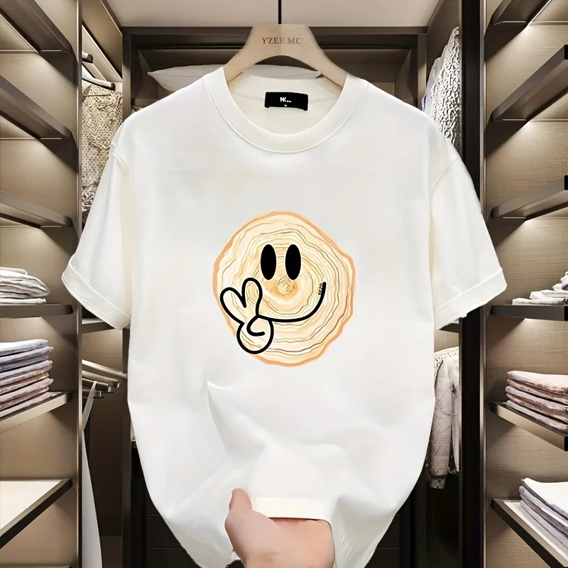 2026 Latest Biya Smiley Women's Short Sleeves Comfortable and Breathable Harajuku Short Sleeves Streetwear Casual and Beautiful