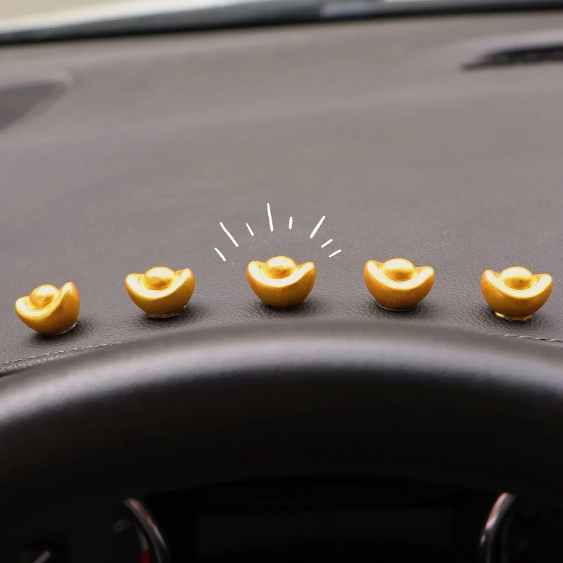 

Golden Ingot Car Decor Creative Dashboard Ornament for Car Screen Monitor and Desktop