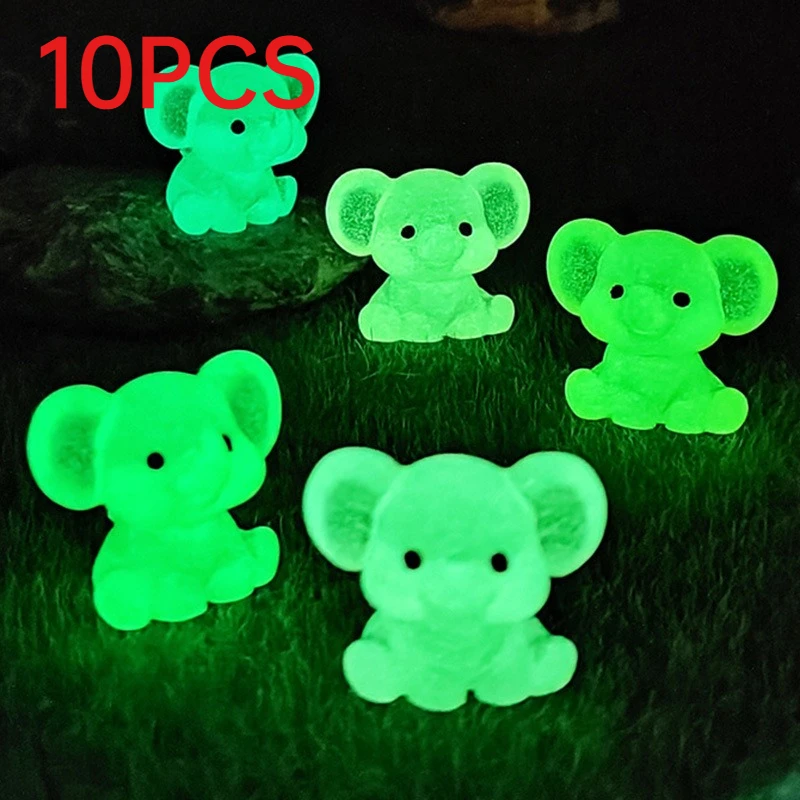 

10Pcs Luminous Resin Elephant Charms Cute Animal Pendants DIY Accessories For Earrings Necklace Keychain