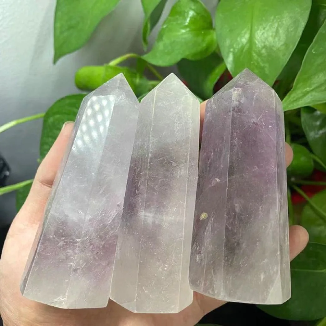 

Natural amethyst point wand, reiki healing stone tower, energy mineral polished crafts, home decoration