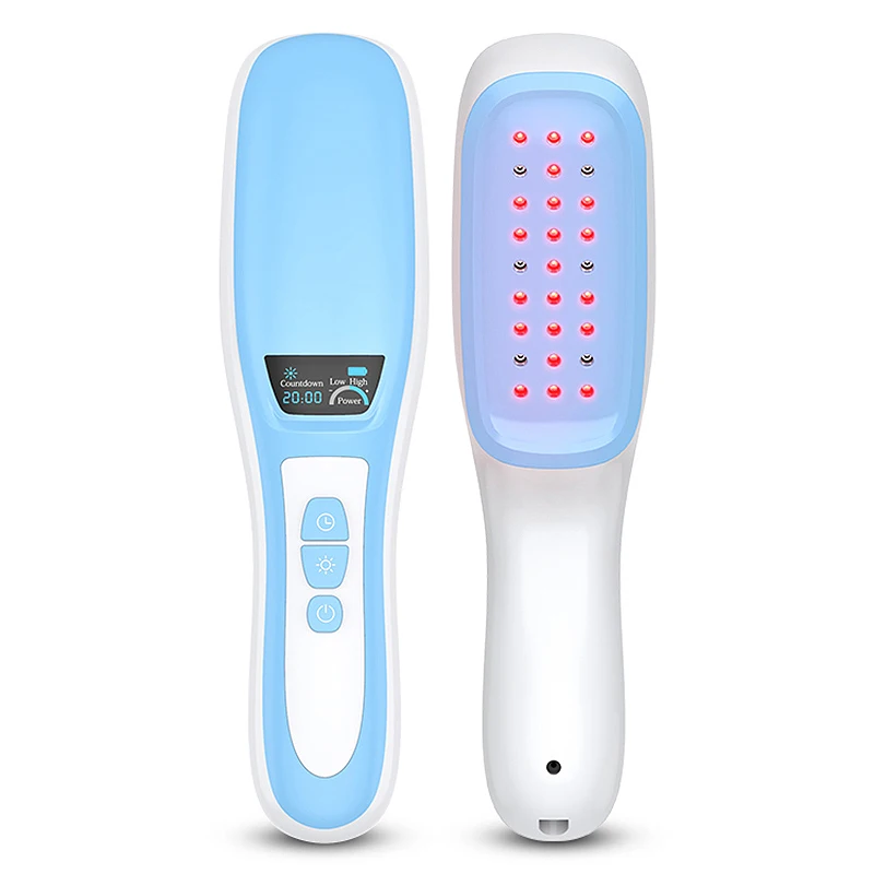 Blue Pain Relief Cold Laser Therapy Device Unit LLLT Red Light Portable Handheld Unit 650nm + 808nm with Auto Timer