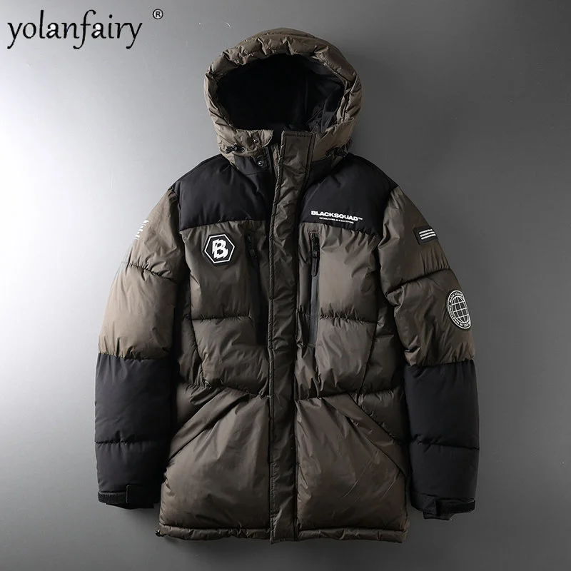 

YOLANFAIRY Winter Jackets Men Silk-like Cotton Padded Clothes for Parksa Male Thickened Tooling Jacket 's Clothing