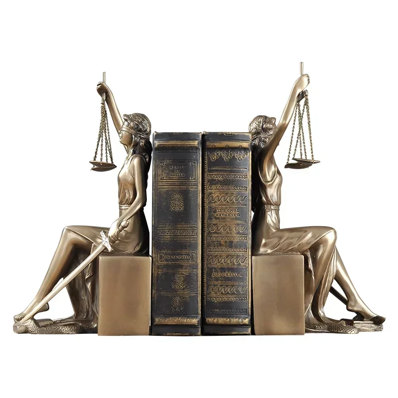 Serre-livres Thémis, déesse de la justice, style européen, décoration vintage, figurine de la mythologie grecque, décoration de bureau culturelle, cadeau