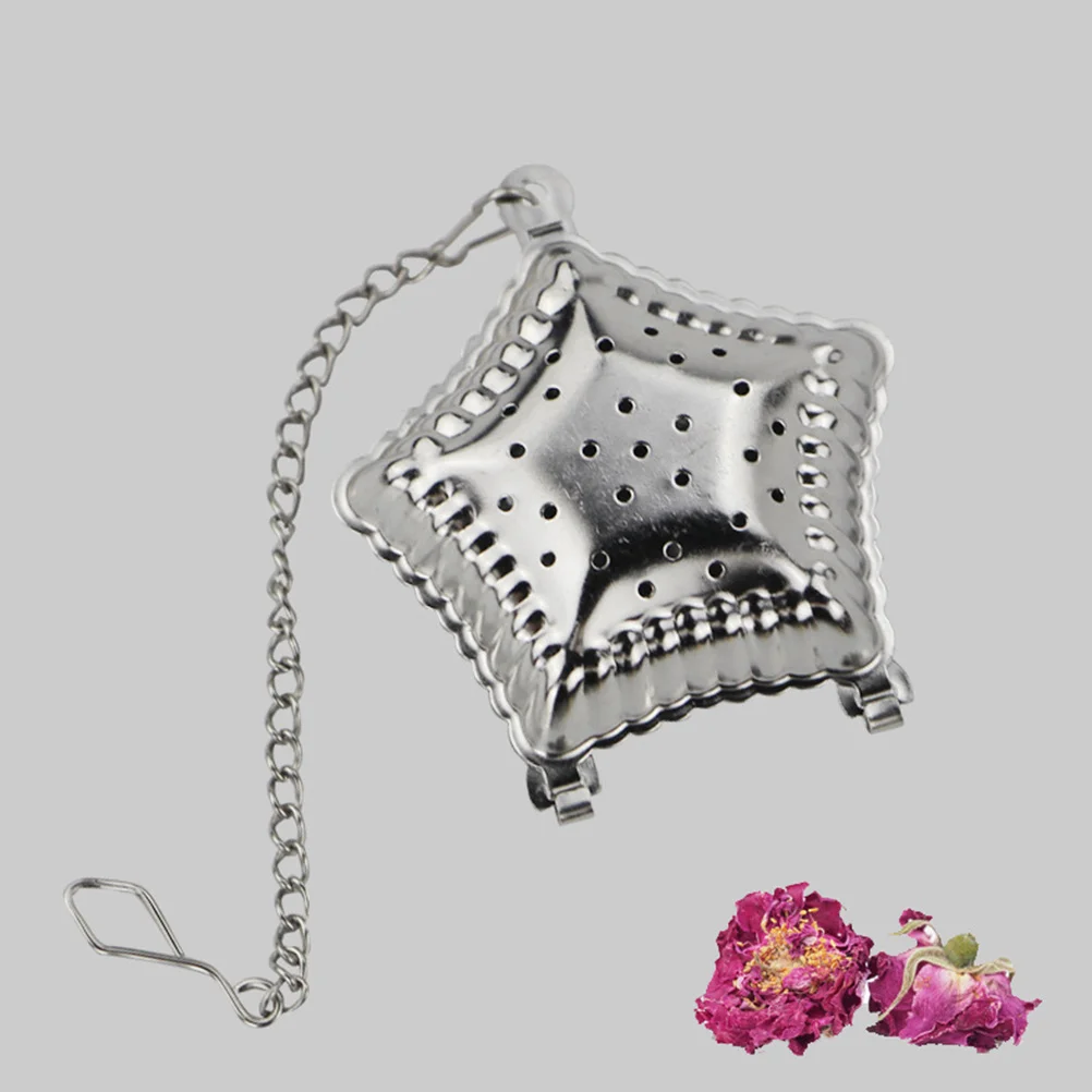 

Tea Infuser Star Shape 304 Stainless Steel Openable Five-Point Filter with Chain Fine Perforations for Clean Tea Brewing