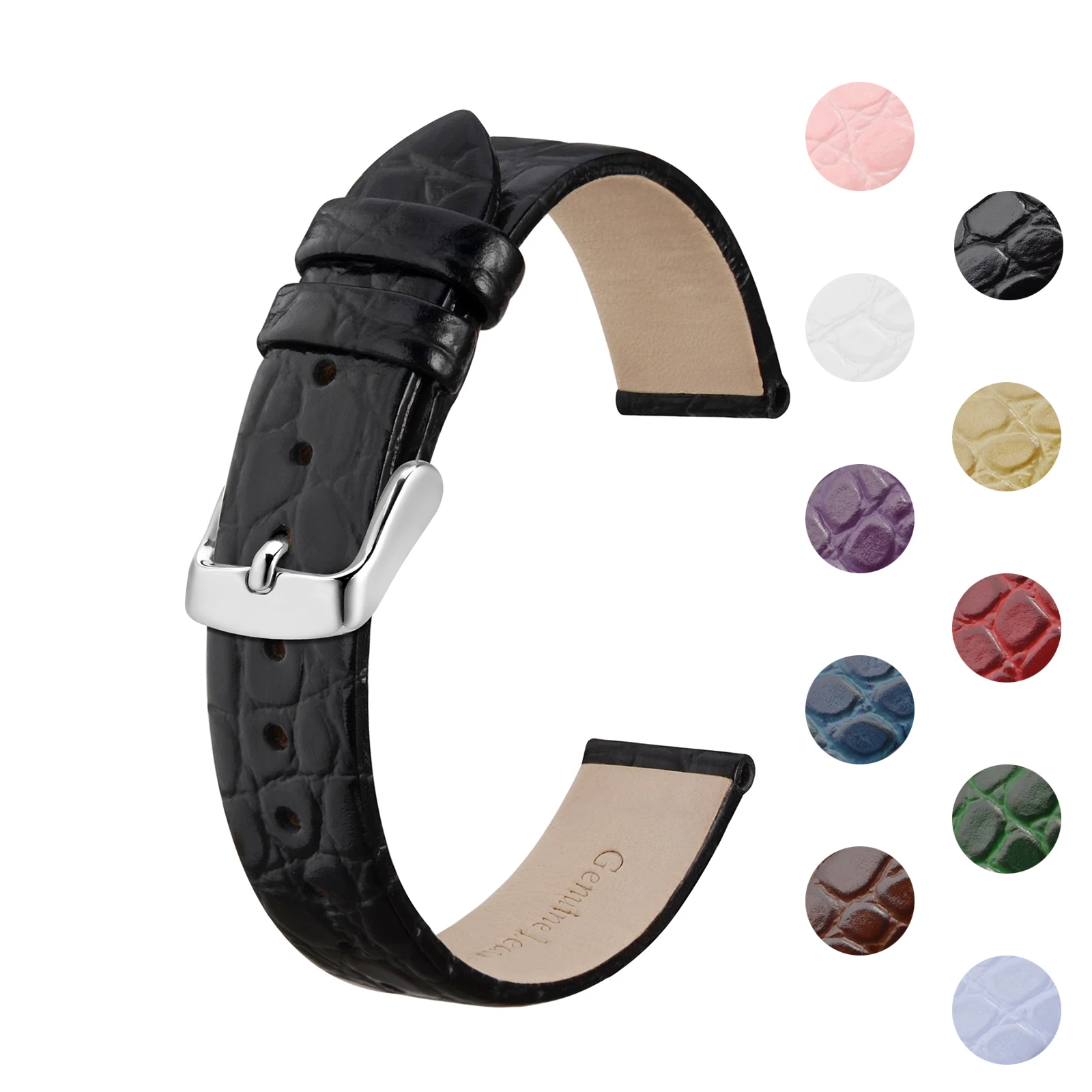 

BISONSTRAP Luxury Genuine Leather Watch Straps Women 8mm 10mm 12mm 14mm 16mm 18mm 19mm 20mm for Lady Replacement Band Bracelet