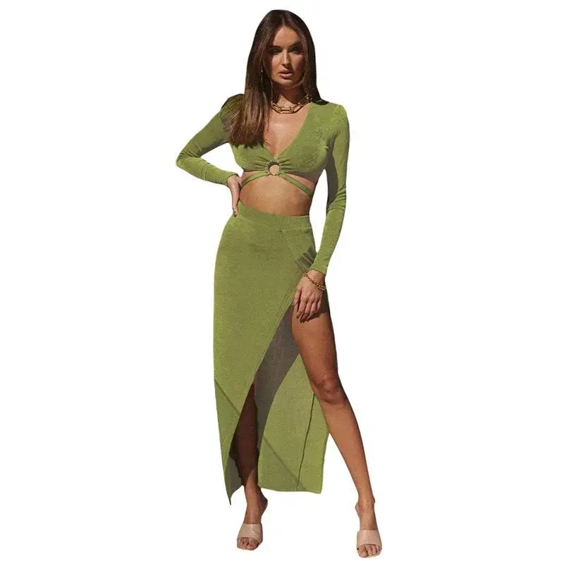 

Women's Long Sleeve T-Shirt with High Waist Sved Collar Elegant Style Winter Fashion Set Three Pieces Pure Color Work Uniform