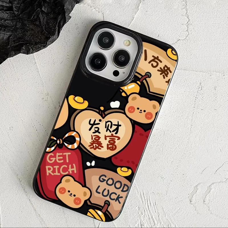 Love Makes a Fortune Wstrząsoodporne modne etui na telefon do iPhone'a 15 Pro Max 14 Plus 13 12 11 XR X XS 8 7 Cover