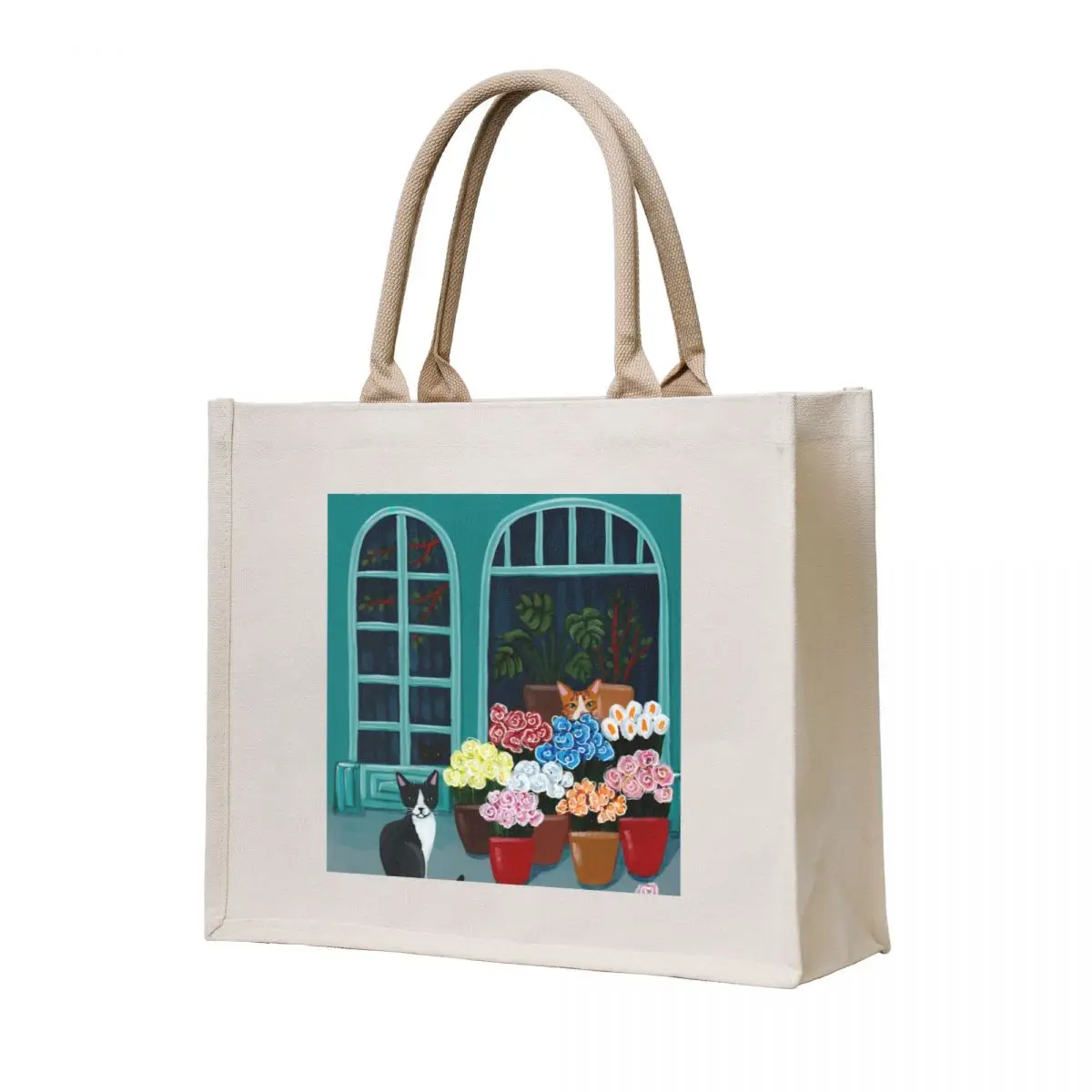 The Flower Shop Cats Tote Bag bags woman 2025 Lady bag Canvas bag