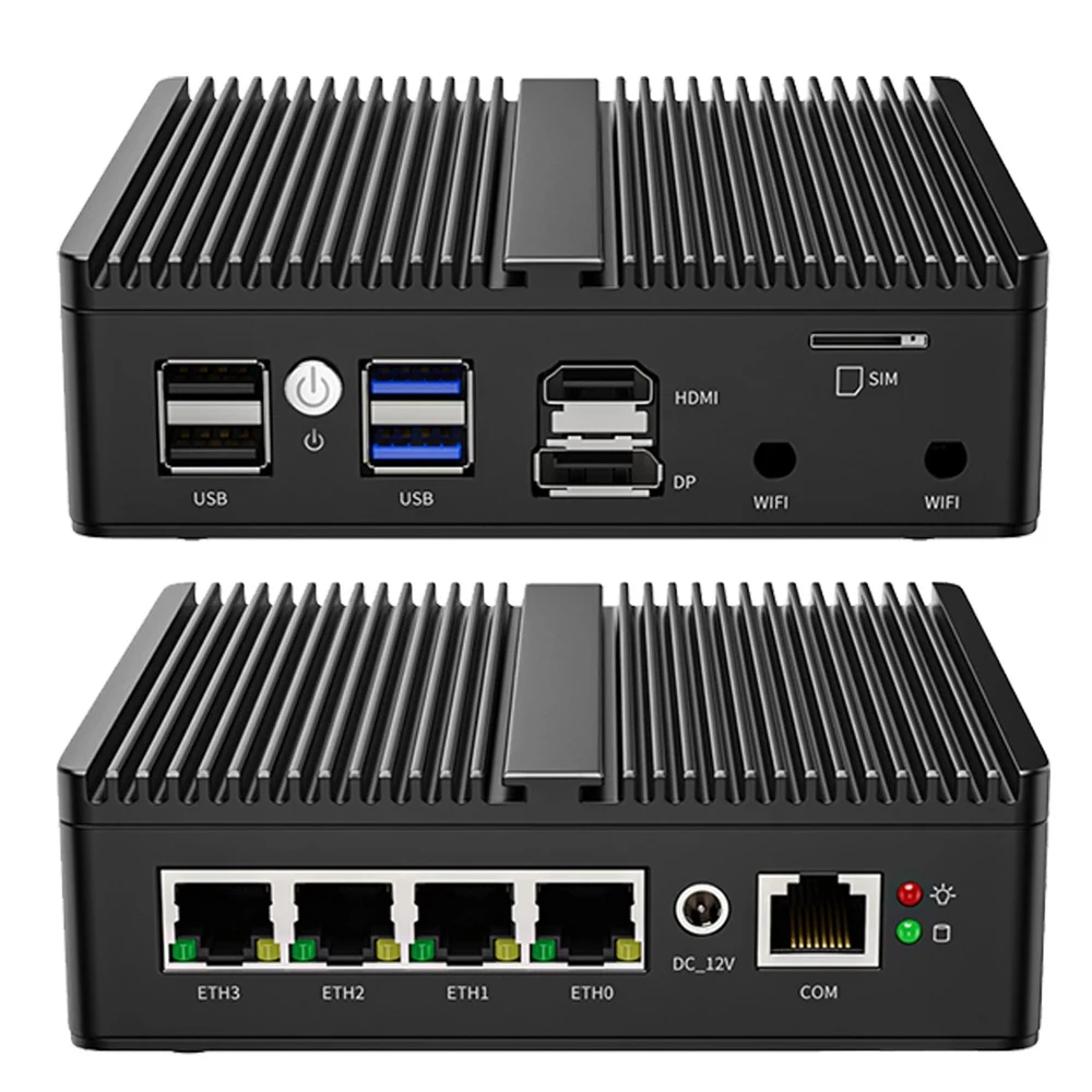 Intel N100 Celeron N5105 Mini PC senza ventola Firewall Apparecchio 4 * Intel i226 i225 2.5G LAN HD DP pfSense ESXI AES-NI Router morbido