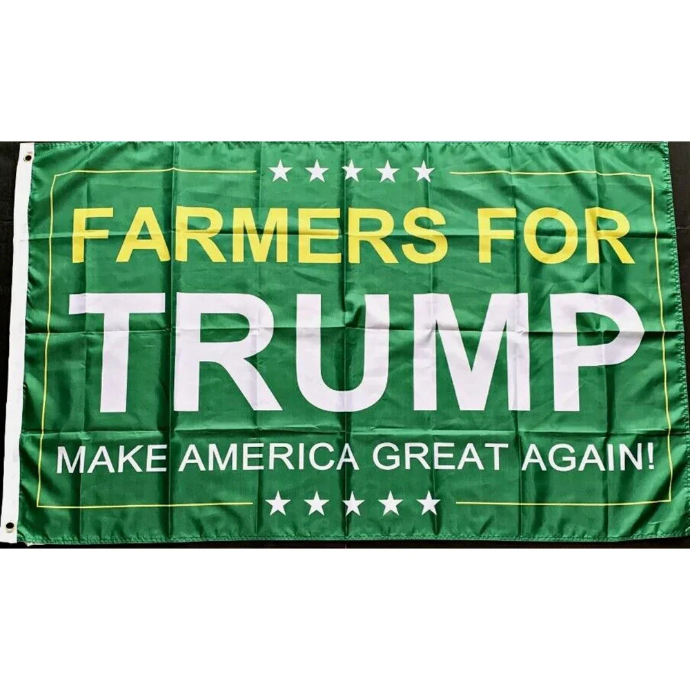 2X3FT 90x150cm FARMERS Flag of TRUMP GREEN BANNER WITH TWO GROMMETS