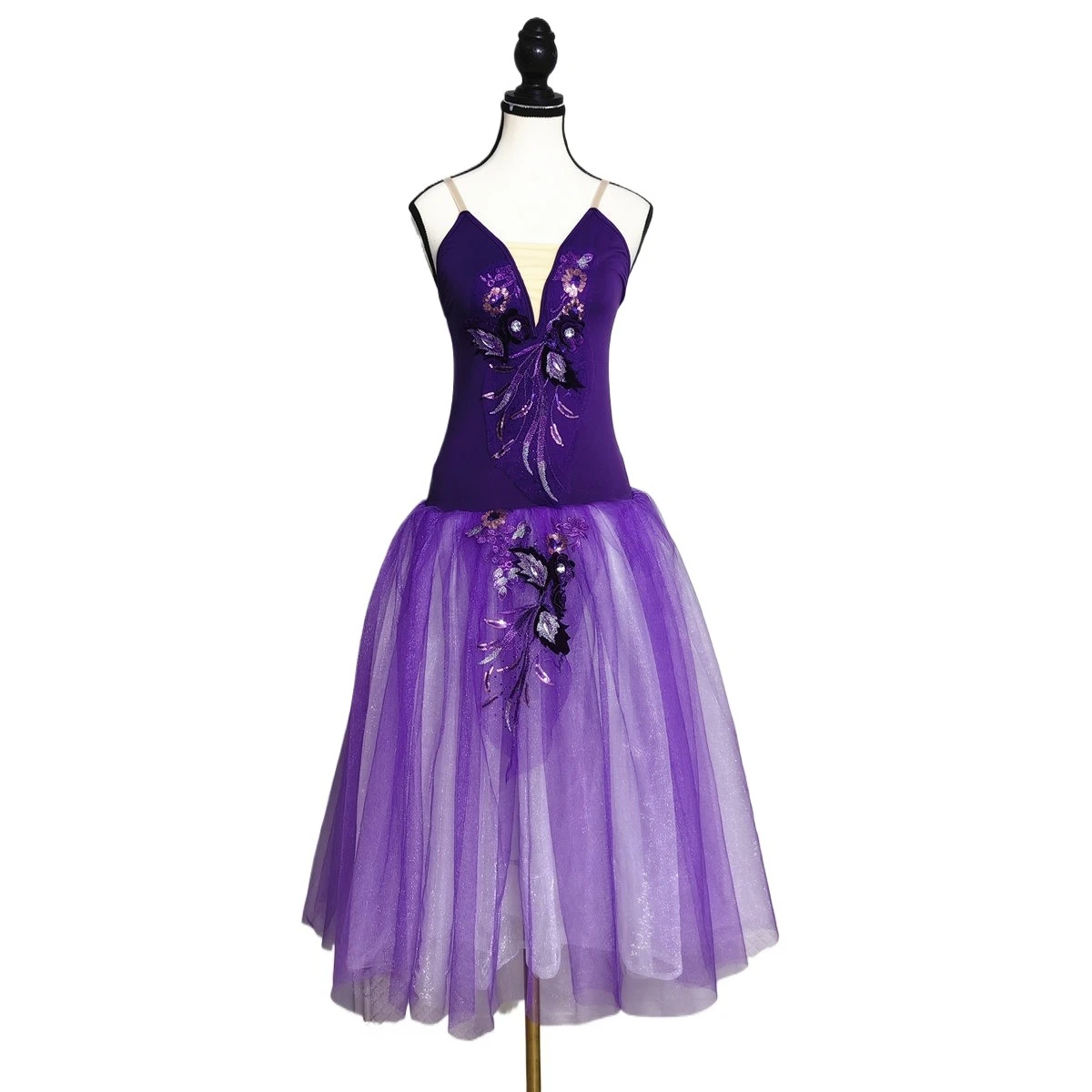 Jupes Tutu de Ballet longues, robe en dentelle florale, Costumes de spectacle, robe romantique pour pratique de la danse de princesse