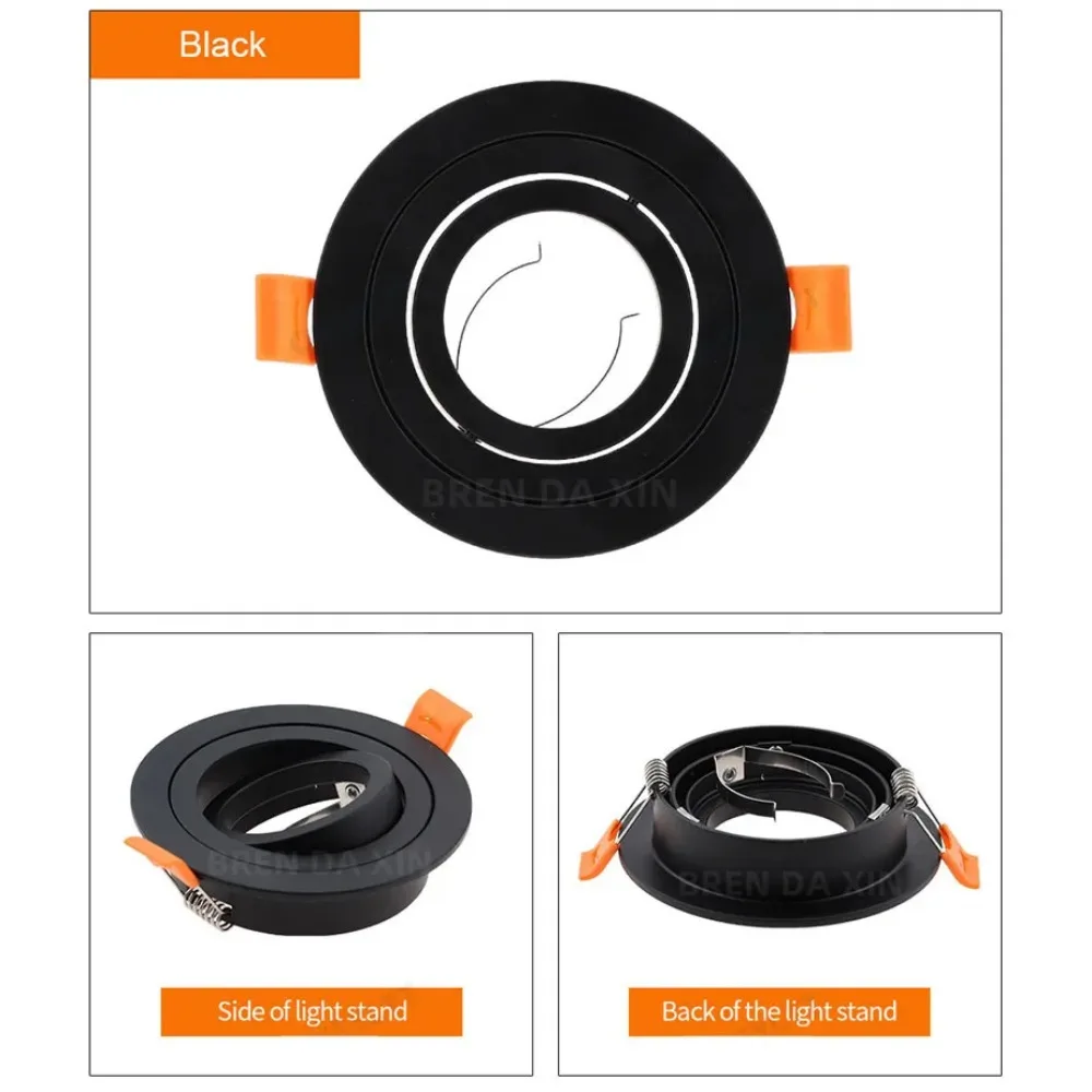 JOYINLED Round GU10 MR16 Led Stand Black/White/Silver Led Spot Light Frame E27 Lamp Holder GU10 Downlight Accessories Adjustable - view 4