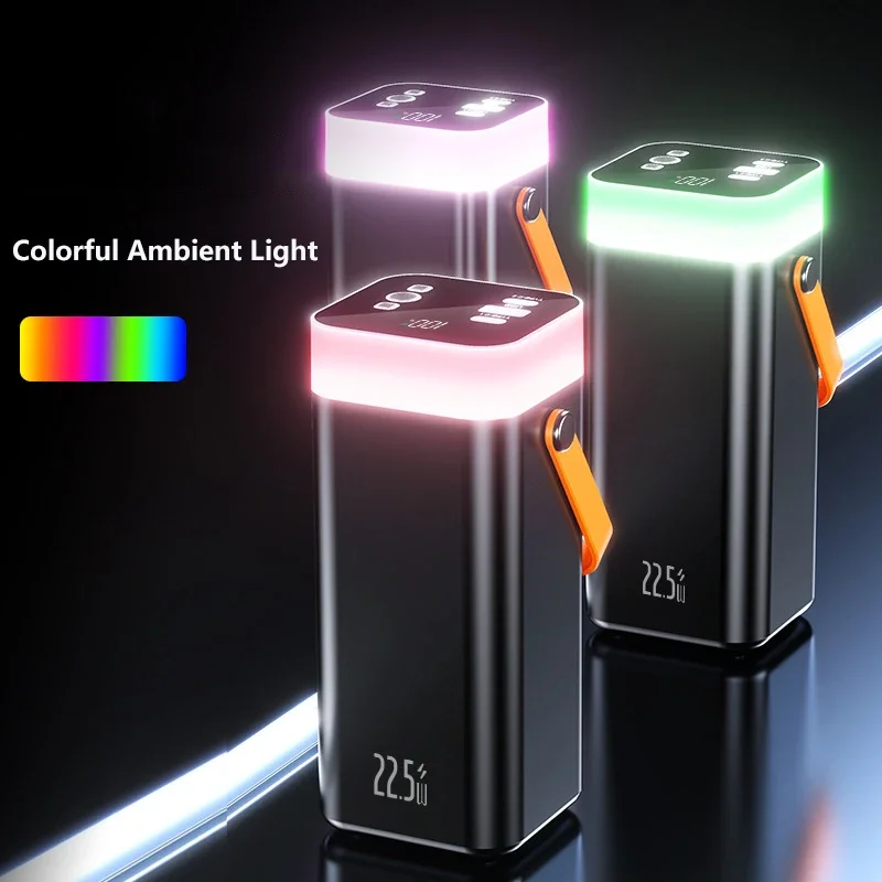 モバイルバッテリー 50000mAh USB Cケーブル付き PD 22.5W急速充電 ポータブル外部バッテリー充電器 iPhone Xiaomi Huawei対応