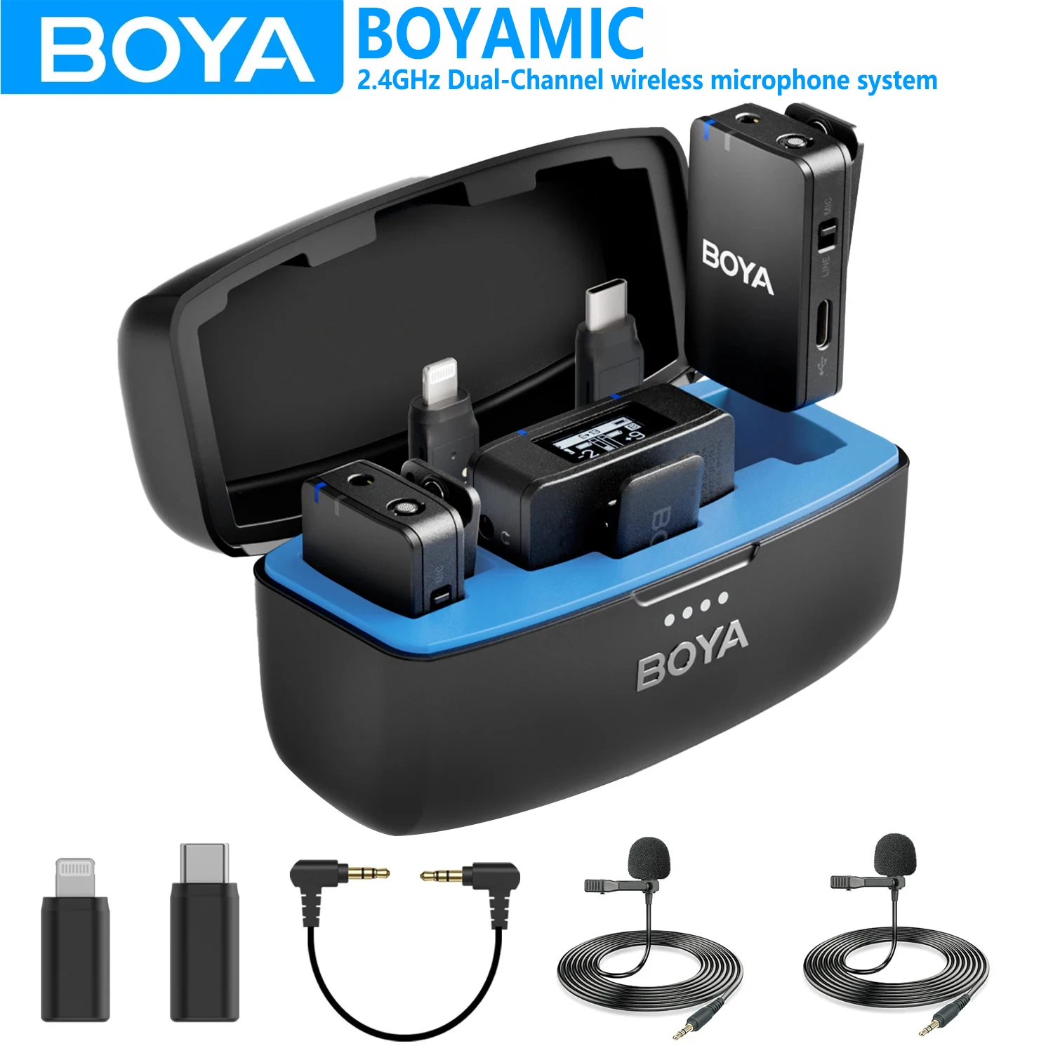 

BOYA BOYAMIC Professional Wireless Lavalier Lapel Microphone for iPhone Android Camera Youtube Streaming Record Interview Vlogs