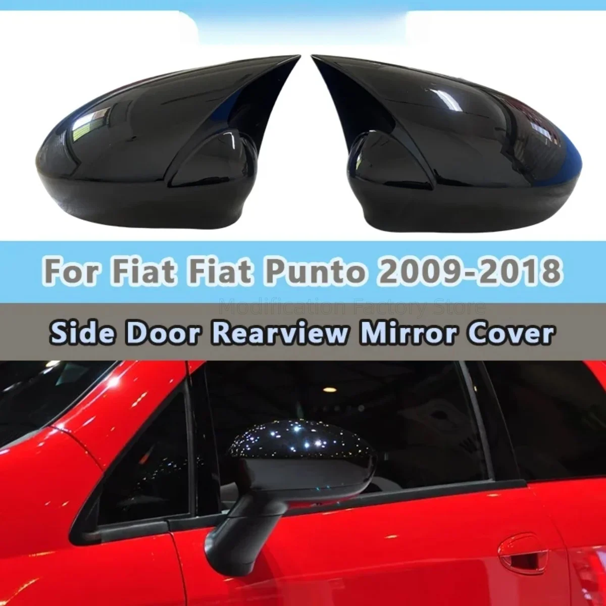 Auto Rückspiegel Abdeckung Für Fiat Grande Punto EVO 09-18 Rückspiegel Dekorative Shell Auto Tür Seite rückspiegel Abdeckung