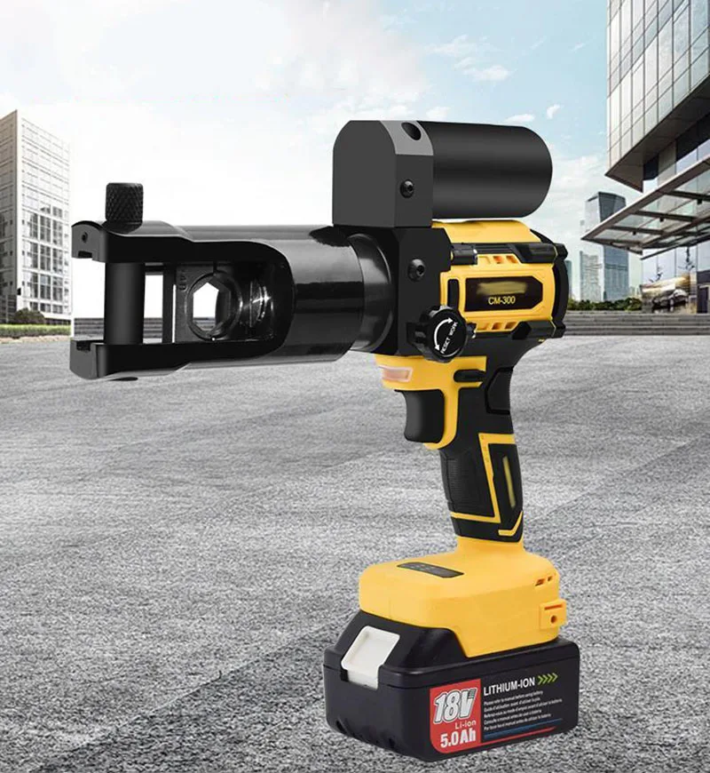 

CM-300 перезаряжаемые клещи для обжима проводов, электрические гидравлические обжимные клещи, клещи для обжима медных и алюминиевых клемм 18 В/5,0 Ач