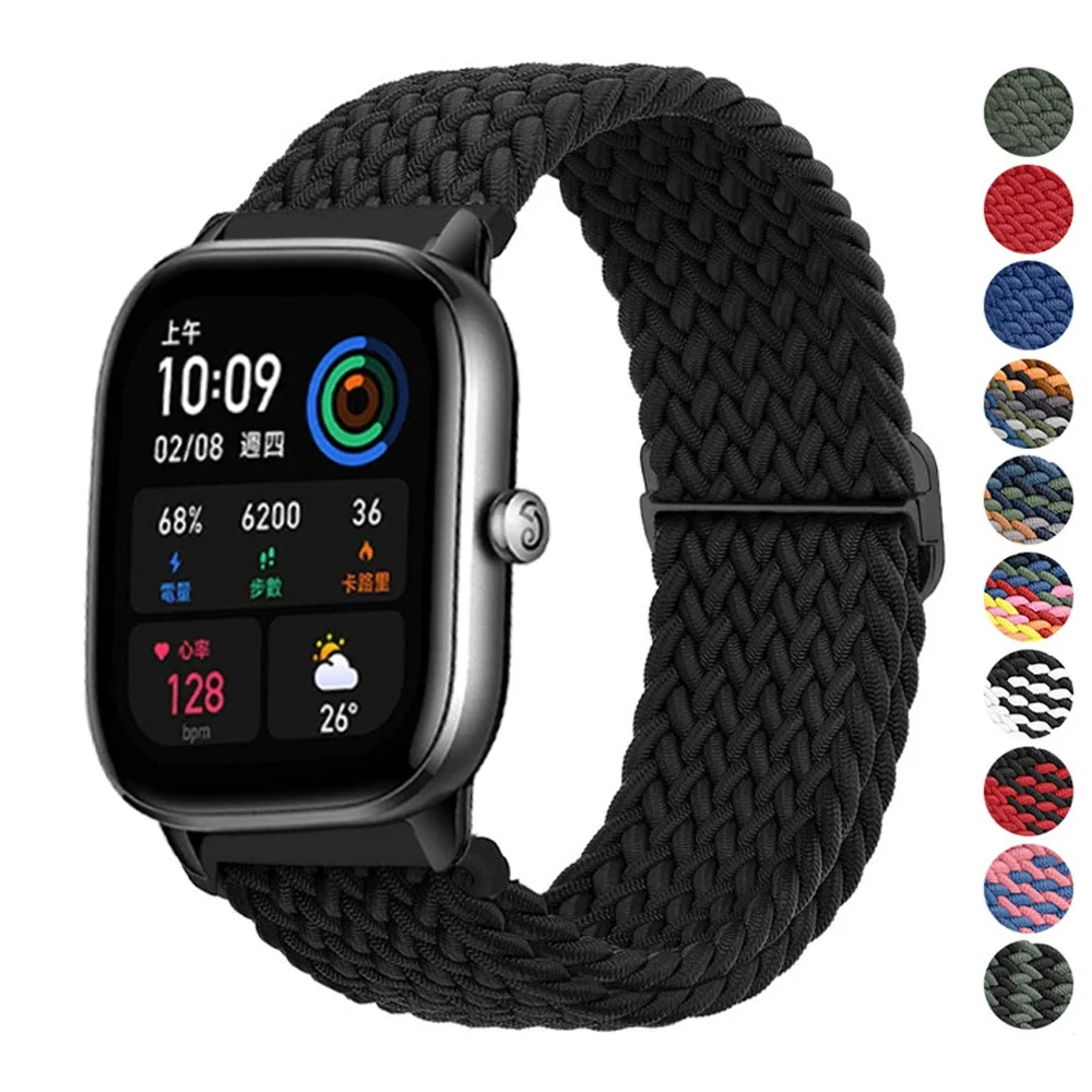 Band for amazfit GTS 4 mini/2/2e/3/GTR 4/2/3/Pro/stratos 3 accessories nylon braided correa bracelet amazfit bip strap 20mm 22mm