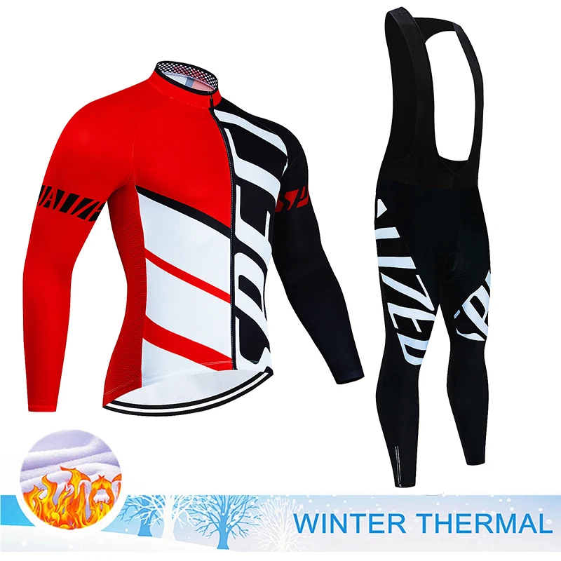 2025 الشتاء الحراري الصوف الدراجات الفانيلة مجموعة ملابس الدراجة الجبلية مايوه Ropa Ciclismo Invierno دراجة الدراجات الملابس #2