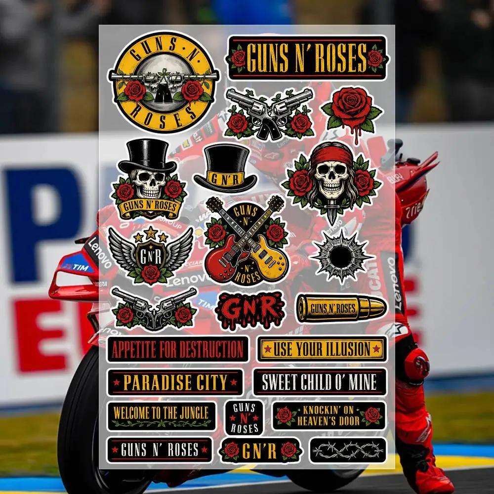 G-Guns N Roses Stickers Moto Sticker Auto Body Bumper Windows Motorcycle Laptop Walls Vinyl Decal Car Tuning Accessories