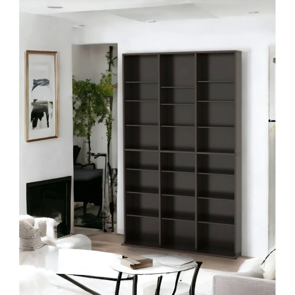 6 Fixed Shelves, 30 Adjustable Shelves, Wide Base for Stability in Espresso Brown chest of drawers for bedroom