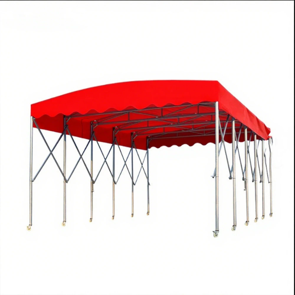 

STLF Durable Double-Layer Oxford Cloth Wind-Resistant Rainproof Car Parking Sunshade Tent Movable Telescopic Tent Pulley for Out