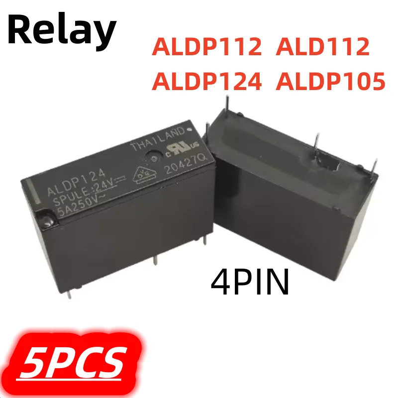 5Pcs/lot 100% New ALDP105 ALDP112 ALDP124 ALD112 5V 12V 24V 5A a Group of Normally Open NO 4 Pins Relay