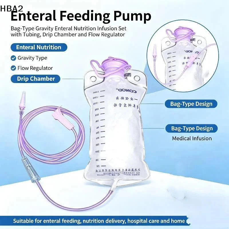 【H】1200ml  Plastic Feeding Bag Enteral Nutrition Supply Bag Nasal Feeding Nutrient Gravity Pump Transparent Tube Bag