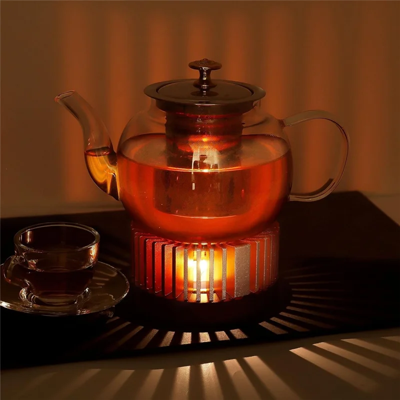 

【Price-Drop!】Teapot Warmer, Aluminum Alloy & Wood Tea Warmer, For Heating Tea, Coffee, Milk, Food Indoors And Outdoors