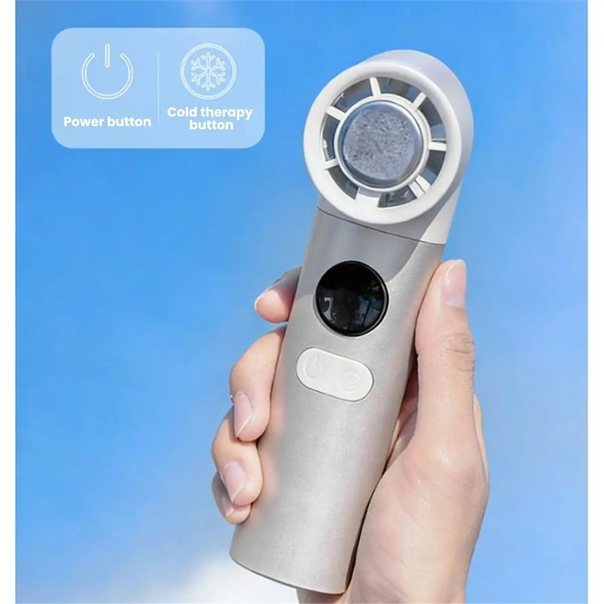 Mini Handheld Fan Ultra High Speed Cold Bend Tube Design 100 Speeds with Digital Display Rechargeable Portable Fan Mute