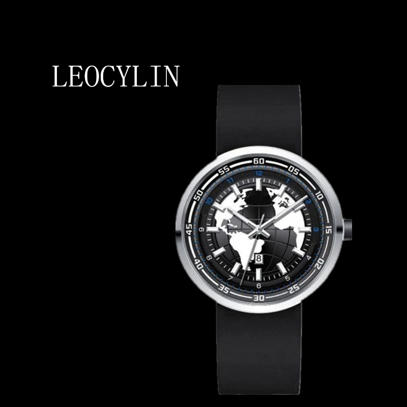 LEOCYLIN Fashion quartz watch For Men World map Luminous waterproof Brand personality round Wristwatches Relogio Masculino