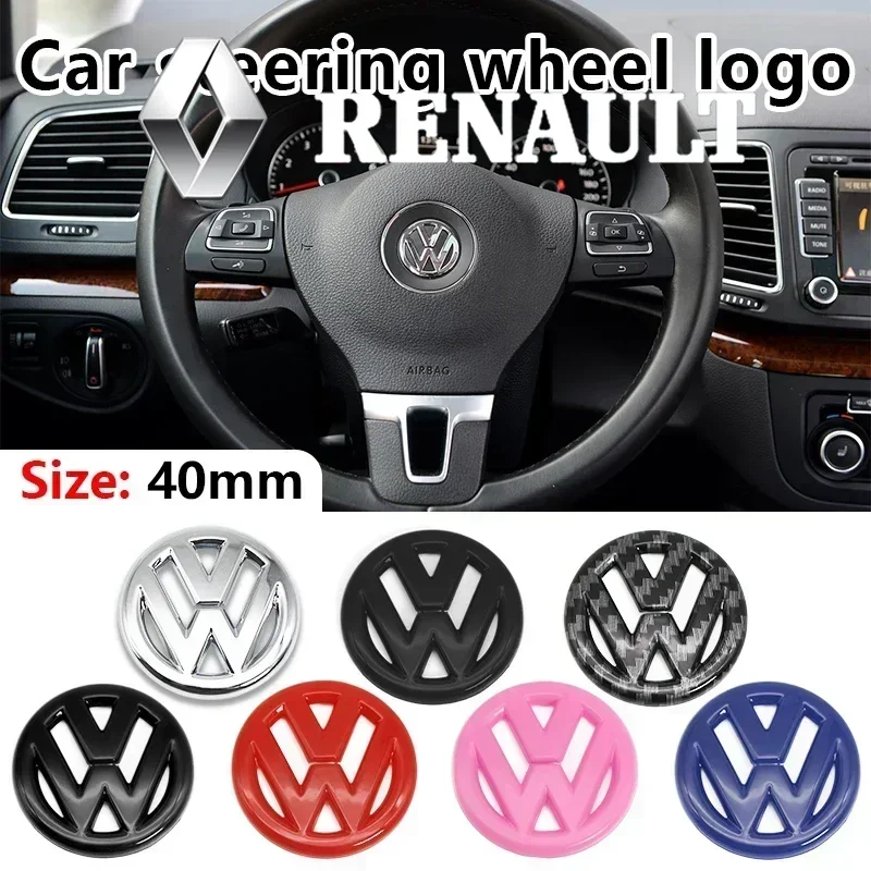 

ABS Carbon Fiber Pattern Car Logo Steering Wheel Decoration Sticker Accessories For VW Golf 5 6 Passat R Line Polo Gti Scirocco