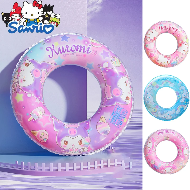 Bonito Anti-Rollover Natação Bóia para Crianças, Sanrio Kawaii Kuromi, Axila Bóia, Brinquedos de água