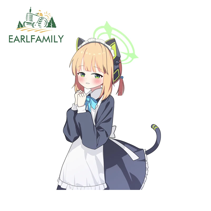 EARLFAMILY Saiba Midori Car Stickers Cute Cartoon Windshield Decal Occlusion Scratch Suitable For Refrigerator Computer Cooler