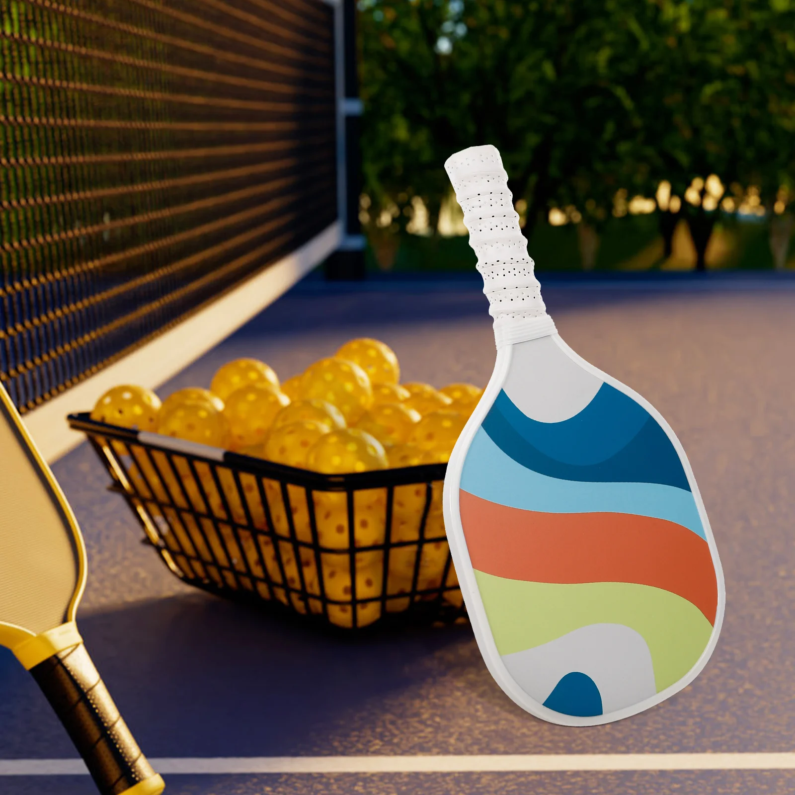 

Wooden Edging Pickle Racket Household Hole Ball Paddle Lightweight Balls Convenient Hemming Paddles
