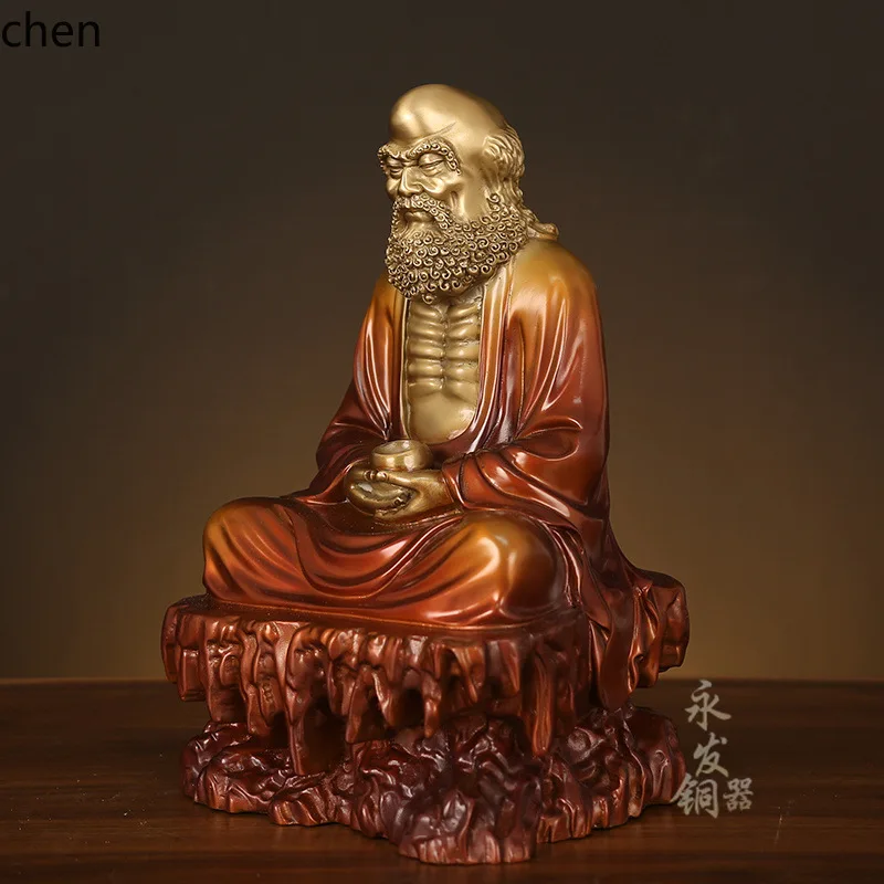 Cz1 copper crafts ornaments meditation zen bodhidharma buddha statue patriarch home living room decoration crafts