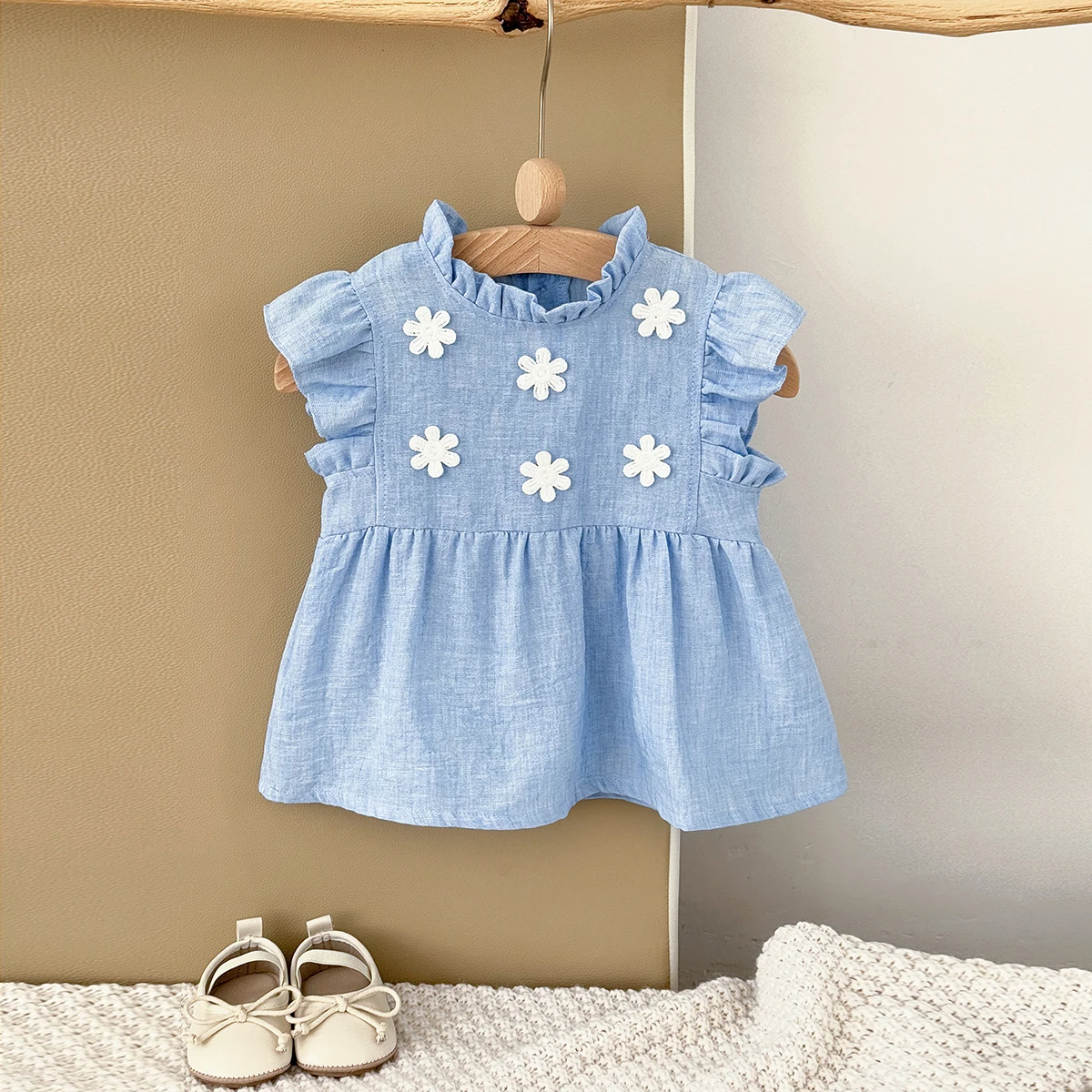 Newborn Baby Girl Clothes Fashion Summer White Decal Sweet And Cute Dress Hot Selling Infants Toddler Dresses Baby Dresses