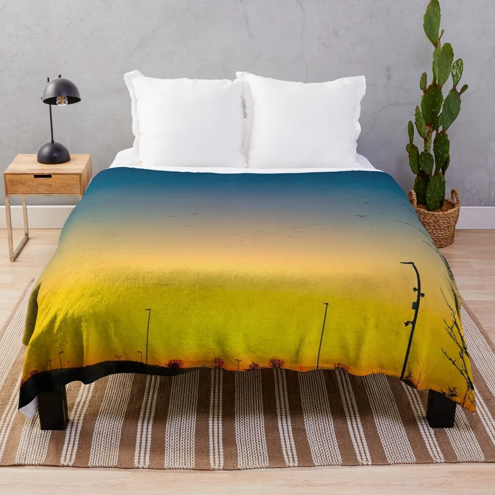 Sunset Throw Blanket Beach Furry Comforter Furrys Blankets
