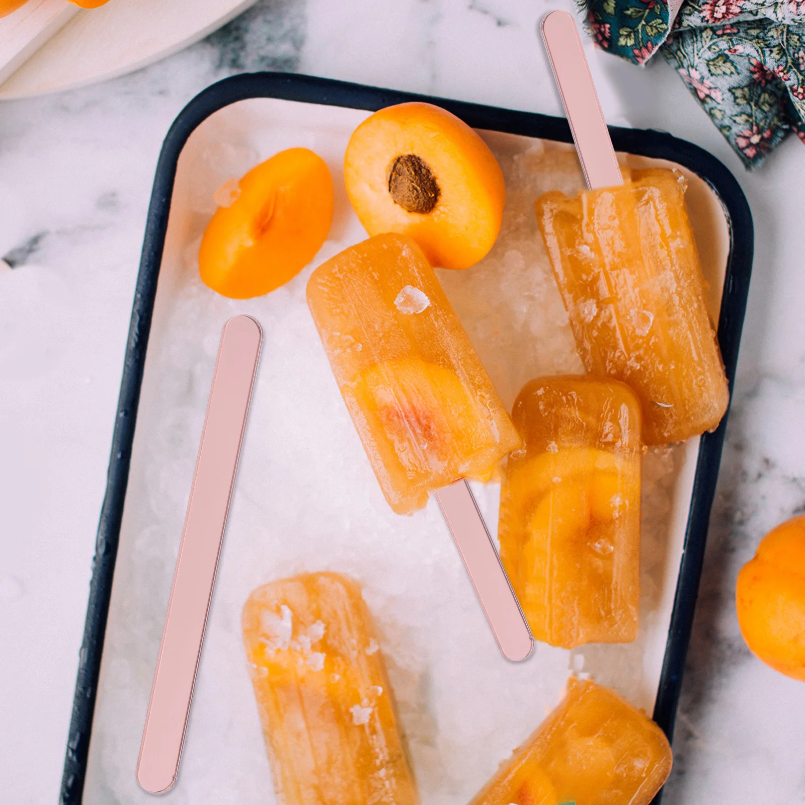 

50Pcs Acrylic Reusable Ice Cream Sticks 4.5 Inch for DIY Popsicles Homemade Cake Pops Candy Dessert Summer Treats