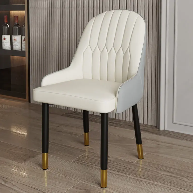 

Modern minimalist dining chair home soft bag back chair wrought hotel cafe restaurant manicure stool