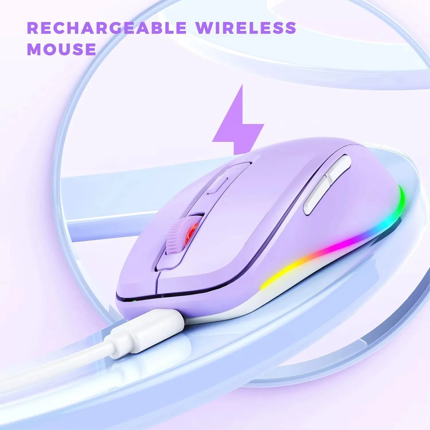 Ratón inalámbrico Jiggler LED recargable para computadora portátil, movimiento aleatorio indetectable, mantiene los ordenadores despertados